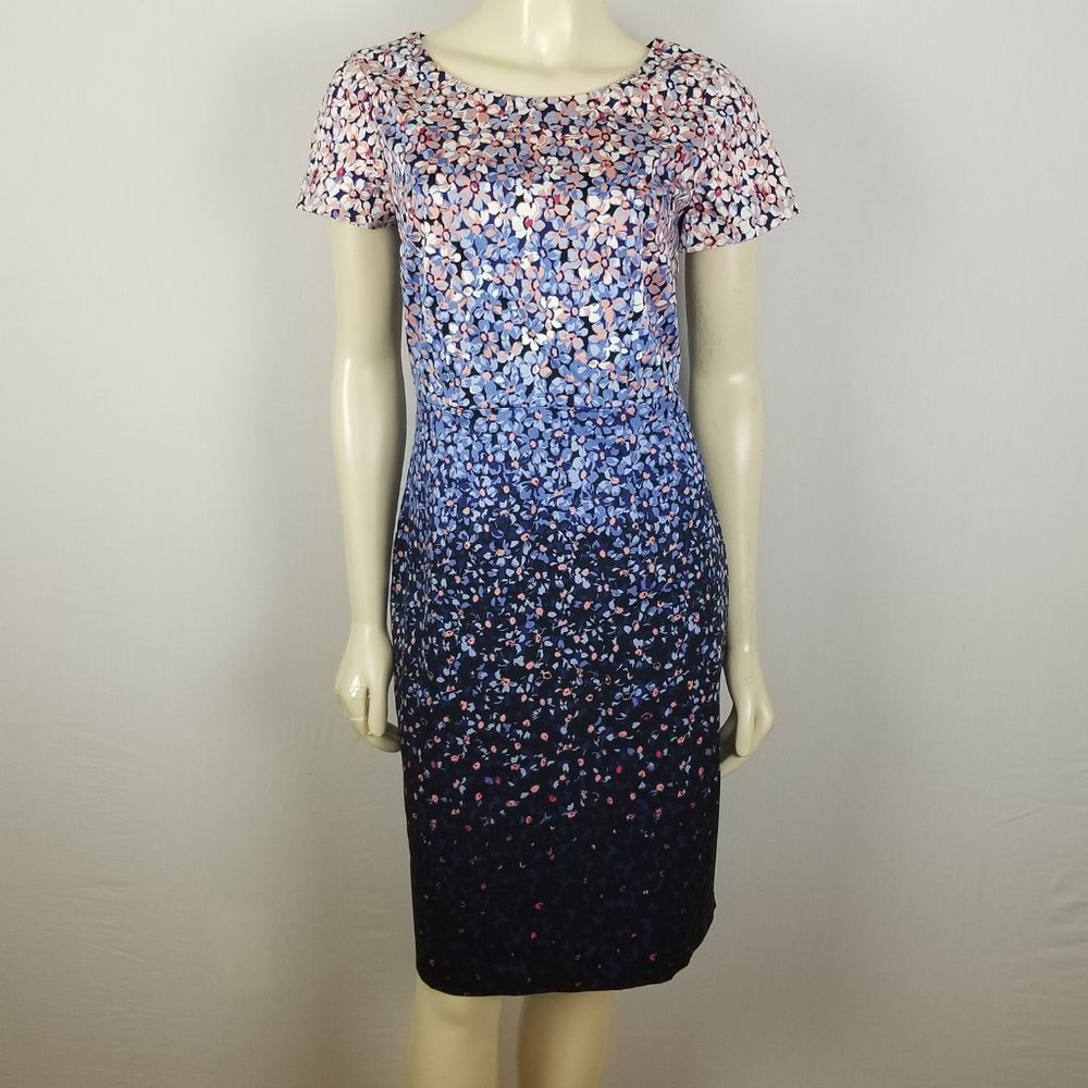 Talbots floral sheath blue dress sz 6 - Picture 8 of 8